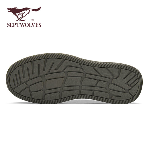 Septwolves men's shoes winter 2025 new casual leather shoes men's cowhide breathable soft sole business casual shoes commuting to work leather shoes khaki 40