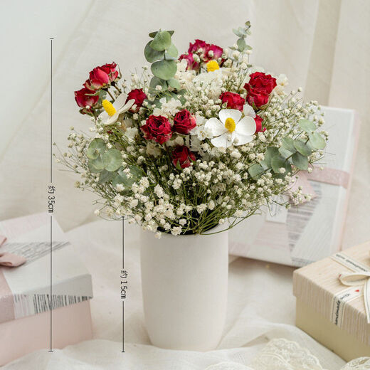 AIMAN Starry Little Roses Forget-Me-Not Dried Flower Bouquet Ins Style Home Furnishings Room Living Room Decoration Furnishings Lover Romantic Little Roses Full of Stars