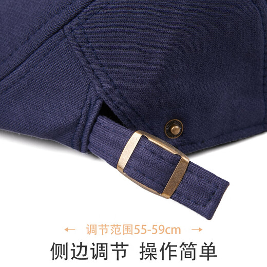 Denssyne beret men's four-season double-layer windproof cotton outdoor leisure all-match travel black forward hat middle-aged and elderly hat black one size adjustable (55-59cm)