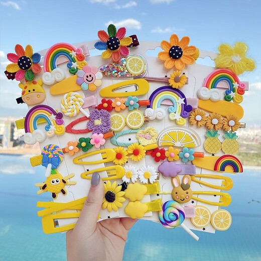 Kleine Mädchen Haarkarte Mädchen süße Babykarte 70 Stücke Kinder Internet Promi Haarclip Haarzubehör BB Clip Hauptbild 70 Stück Set Set Set