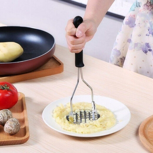 Mashed potato mold masher stainless steel large masher for sweet potato yam baby food masher large potato knife wave cutting small handle potato press (7.9cm)