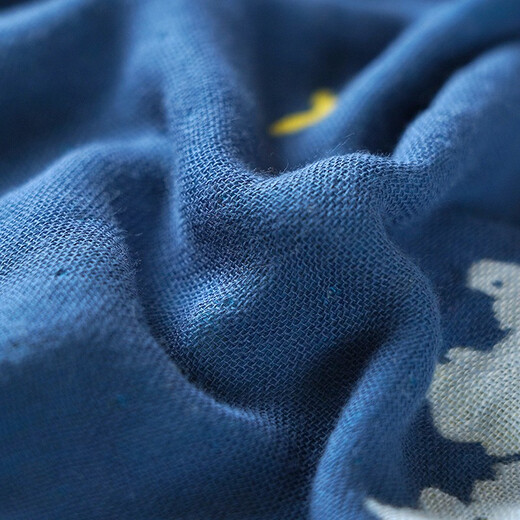 Gold Type A Pure Cotton Pillow Cover Water-Absorbent Multi-layer Gauze Pillow Cover Soft Gauze Pillow Cover Blue