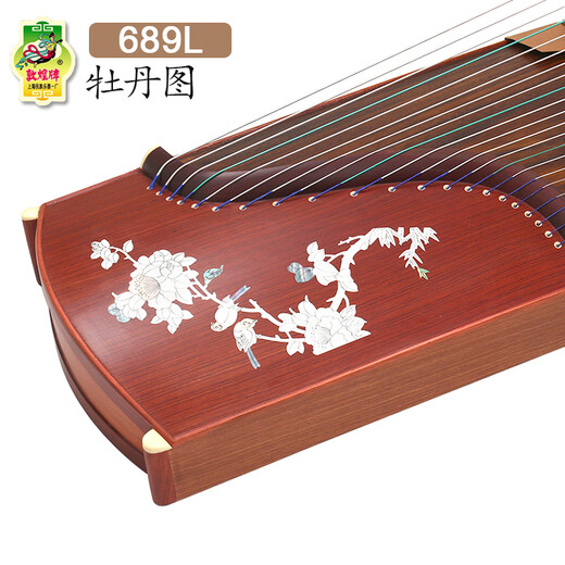 Dunhuang Brand Dunhuang Guzheng 696d Doppelkran Chaoyang -Serie Anfänger Guzheng Erwachsene Anfänger Shanghai Folk Musical Instruments Factory 689L Peony Pictures (volles Set Accessoires)