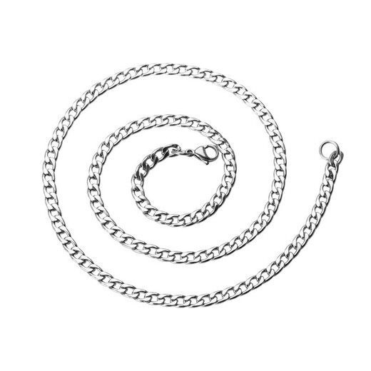 Qi Xiaomi titanium steel Cuban necklace men's Korean style trendy hip-hop men's clavicle chain European and American domineering men and women versatile gift for boyfriend
