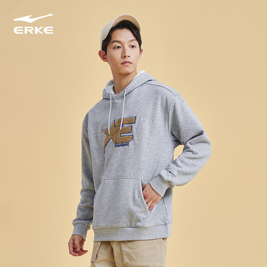 Hongxing Erke Pullover Damen verdickt warm Herbst und Winter Paar Sport Top Outdoor Casual Pullover Langarm Hosen Damen 1047 Mika grau-dicker Paar-Stil M