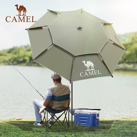 骆驼（CAMEL）钓鱼伞多向防雨大钓伞新款加厚防晒防雨垂钓户外遮阳伞 2.0米 “伏魔”-,石青蓝P12164