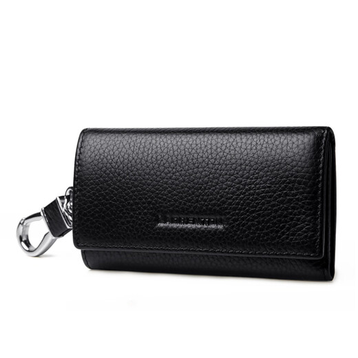 
Old man's head [top layer cowhide] light luxury men's birthday gift key bag card bag 2025 new wallet long coin wallet black