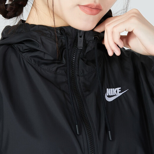 耐克（NIKE） 外套女2025年秋季休闲健身训练舒适连帽夹克运动服DM6180-100 DM6180-010/黑 M 160/84