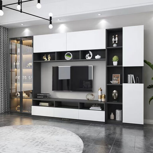 Armoire télévisée ouyakai simple moderne combinaison intégrée fond de pares mur haut salon léger affichage de luxe entoure