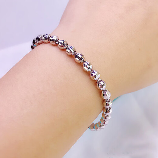 Heye Jewelry Bright Eyes Flash-cut Laser Transfer Beads Platinum Bracelet Women's pt950 Women's Platinum Platinum Platinum 4.5mm Thick 7.90g 16cm Adjustment
