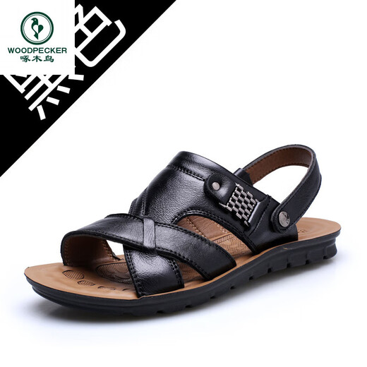 Specht 2025 Sommer Neues Produkt Herren Sandalen Herren trendige Lederschuhe Strandschuhe Große Palettenschicht Cowhide Freizeit -Männer Sandalen 12129 Brown 38