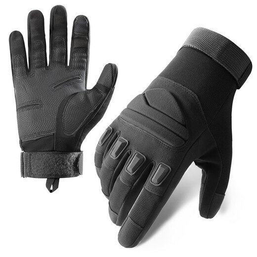 Hella's full-finger outdoor military fan tactical gloves for men are super fiber protective rock climbing cycling sports non-slip fitness training gloves Z187 sand color M