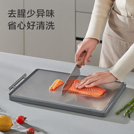 Made in Tokyo, cutting board 316L stainless steel chopping board for cutting vegetables, food contact grade, non-slip and antibacterial, 44*31*1.7cm
