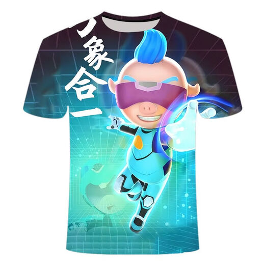 Taizai Pig Hero Clothes 2023 Nueva serie Hot 3D Camiseta de moda impresa de moda TC1585 TC1585 Niños 120 25-35Jin [Jin iguala 0.5 kg]