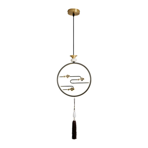 Heliang All-Copper Nouveau lustre chinois Chinelle Single-Head Style Aisle Balcony Light Luxury Light Light 9929 Xiangyun-Black Gold [All Copper + Jade]