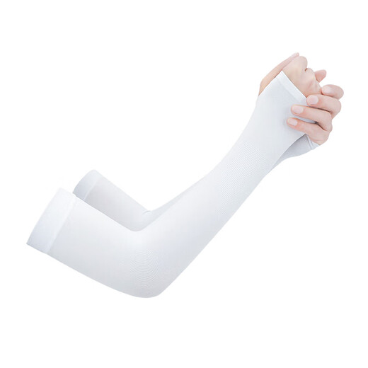 Sunscreen Ice Sleeves Sunscreen Sleeves Ice Silk Outdoor Summer Cycling Solid Color Sleeves Sports Anti-mosquito Extended Nylon Driving Straight White 1 Pair Ice Silk High Elasticity
