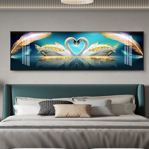 
Mo Hua Lulin Modern Simple Bedroom Decoration Painting Warm and Romantic Bedside Painting Hotel Hotel B&B Room Hanging Painting Background Wall Painting 01 Supporting Mo Yimo 9272 200*60 Black Frame (Diamond Inlay Painting) Customized Size