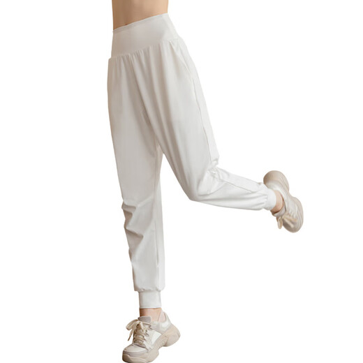 Yuebu Sports Running Pants High Waist Pocket Leg Corset Fitness Pilates Training Naked Skin Friendly Loose Yoga Pants Women White Naked Skin Friendly High Waist Leg Corset L Recommended 115-130 Jin Jin equals 0.5 kg