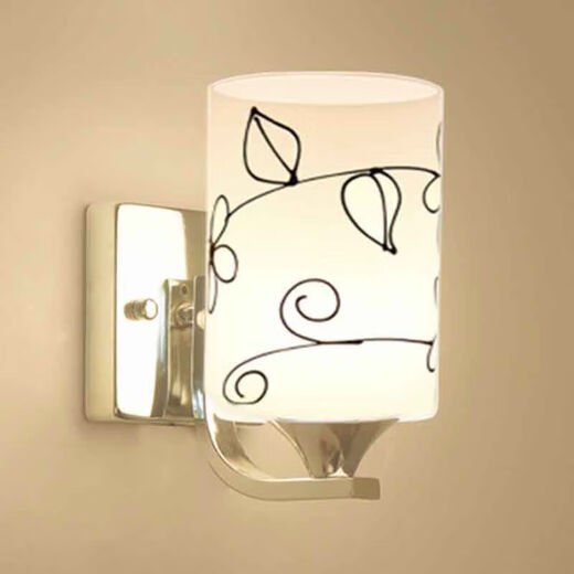 Yilin wall lamp bedroom wall bedside lamp simple modern creative European American American LED living room aisle stair lamp 8008 black + 9 watt LED light source three-color light