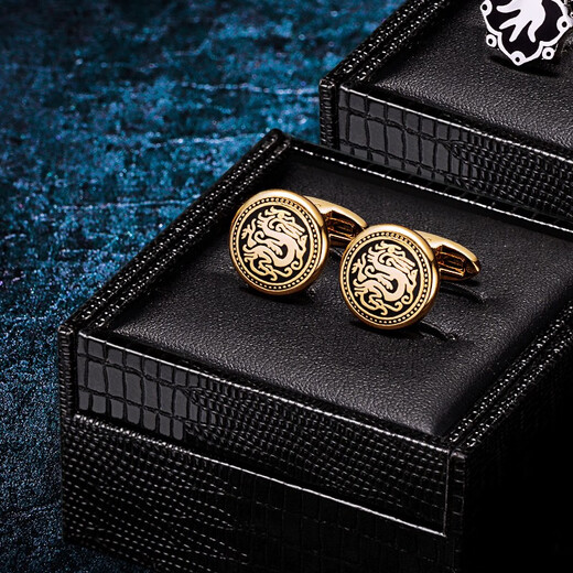 KFLK Chinese style cufflinks French shirt men's sleeve nails dragon totem new Chinese style national fashion shirt cuff buttons custom lettering gold