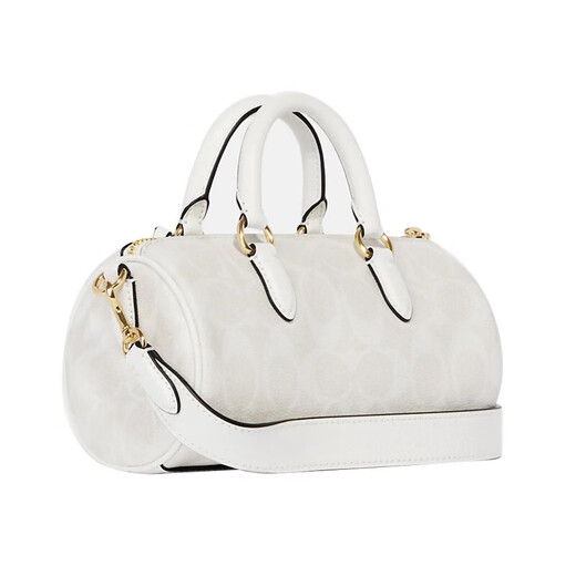 蔻驰（COACH） 女包 LACEY系列 经典老花流苏包笔筒包时尚气质斜挎包 CK689 冰川白 IMRFF