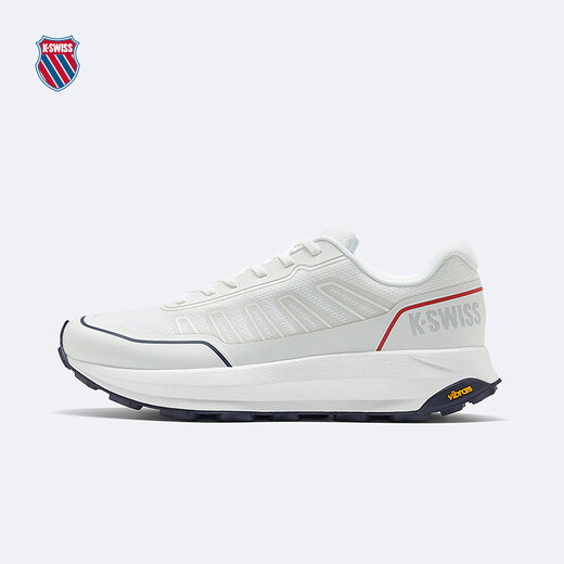 
KSWISS [same style on the show] Men's shoes for men's summer mesh breathable new fashion trend casual running shoes 9272 113 Wimbledon white/navy blue/grey red 42
