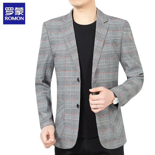 Costume masculin Romon Spring Nouveau style papa costume décontracté, single-morceau top printemps and automne d'âge moyen et jeune homme à un seul morceau de la veste des hommes XZ1750 Blue Grey 180 [recommandé 135-150jin [Jin est égal à 0,5 kg]]]