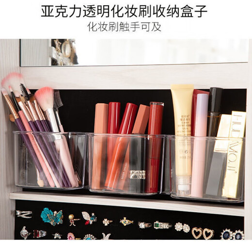 Classique simple (Jianyuedian) Rotation de pansements de sol Miroir de rangement Miroir complet du corps Vertical Grande capacité armoire à bijoux peut stocker le miroir intégré 6227 Couleur de noyer noir [disque] Batterie Monochrome d'autres