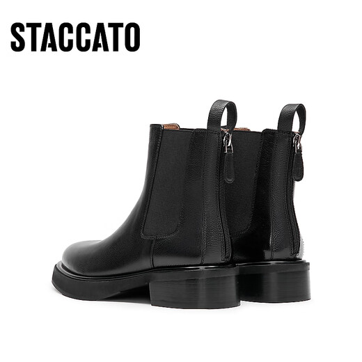 Sigatus neuer Winterstil Chelsea -Stiefel Kurzstiefel Dicke Ferse Mode Boots Frauenstiefel D9930dd3 Obsidian Black (Single) 35