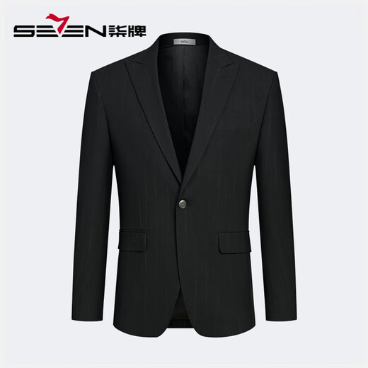 Qipai Men's Suit Suit Spring and Summer New Business Gentleman Contrast Color Striped Suit Shopping Mall Black B46