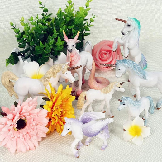 Oenux Unicorn Doll Simulated Elf Animal Model Animation's Animation Toys 3-10 ans Ornements Tianma Pegasus M-2694 Unicorne (bleu)