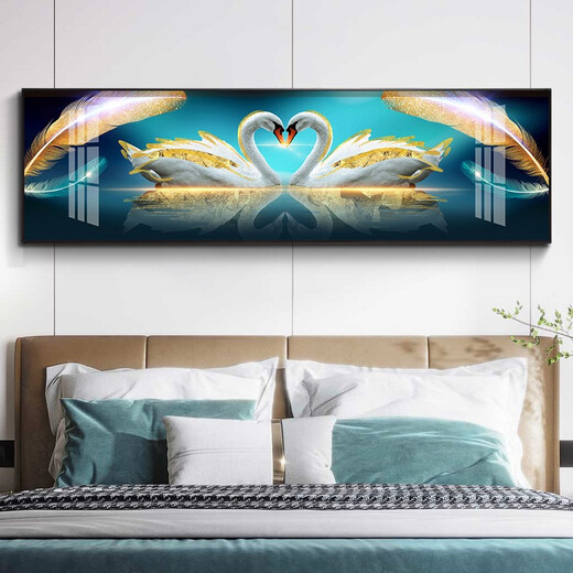 
Mo Hua Lulin Modern Simple Bedroom Decoration Painting Warm and Romantic Bedside Painting Hotel Hotel B&B Room Hanging Painting Background Wall Painting 01 Supporting Mo Yimo 9272 200*60 Black Frame (Diamond Inlay Painting) Customized Size