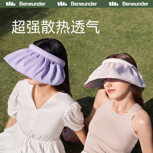 beneunder sun protection hat women's hat sun hat large brim anti-ultraviolet empty top hat 筭inter shell hat sunny yellow