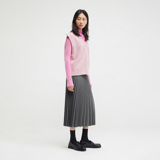 El mismo suéter casual de cuello en V para el centro comercial para mujeres 24 chaleco de punto de estilo perezoso de invierno para mujeres BDR4SD3899 P20 Hibiscus m