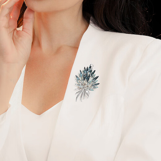 Oppenheim benheart Danish crystal brooch coat fashionable and exquisite brooch elegant corsage light luxury decoration high-end gift for women brooch - Bingling white gold