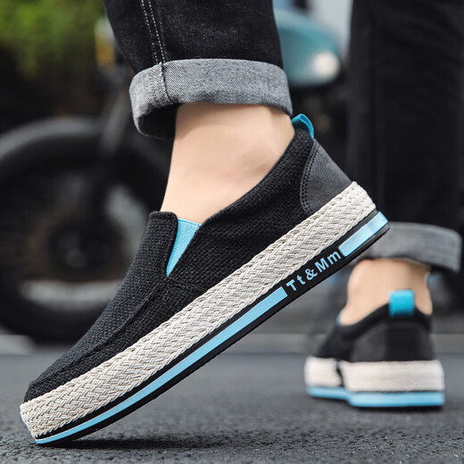 Xmxe marque vieille chaussures de tissu beijing 2025 Été Nouvelle pédale décontractée en lin pour toile à semelles épaisses chaussures pour hommes polyvalents beige 41