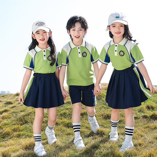 毽子飞飞小学生班服夏装三件套儿童校服套装一年级运动会幼儿园园服春秋装 图片色-9901A款 男童四件套长袖长裤+短袖短裤 120码建议身高120厘米左右