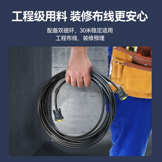 Shanze engineering-grade VGA cable double magnetic ring HD video adapter cable computer host notebook connection monitor TV projector 3+6 pure copper core wire 3 meters VM-2030