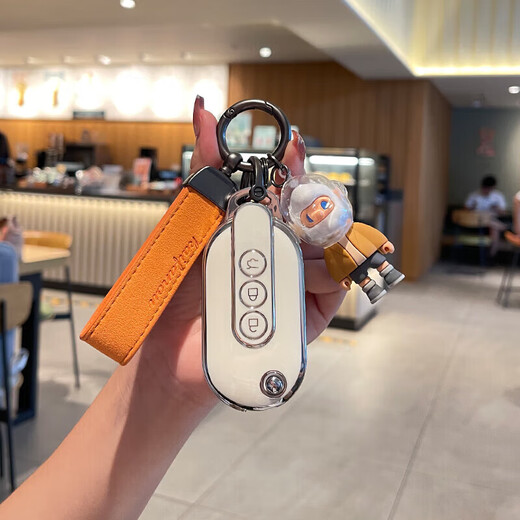 Tucker is suitable for 2024 Wuling Hongguang mini Macaron third generation key cover gb mini s/s3 Jiachenxing Wuling A style gray with silver ring buckle