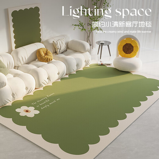 Gudie living room carpet coffee table rug simple room bedroom entry home Nordic large area full spread five cream yellow flowers 80x120cm entry