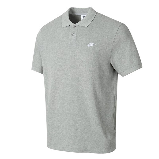 耐克（NIKE）短袖T恤男装2025夏季新款运动服针织透气翻领POLO衫舒适休闲上衣 FN3895-063灰色刺绣小标 S