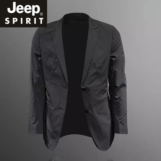 JEEP SPIRIT European Station Men's Wear 2025 Spring and Autumn European Station New Men's Trendy Suit Korean Jacket Black New Product Black Double-breasted Suit Men/Men's Suit/Female 2XL Recommended 150-170Jin Jin is equal to 0.5 kg