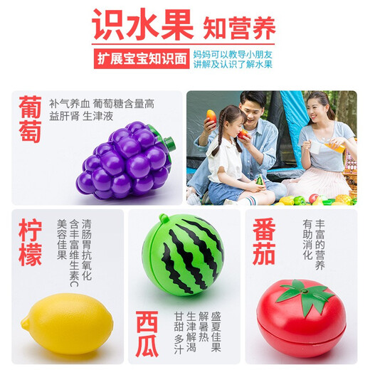 活音大号儿童过家家切水果玩具婴儿水果切切乐女孩宝宝切西瓜蔬菜套装 水果切切乐+洗碗机43件套