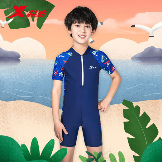 XTEP children's swimsuit for boys and girls, one-piece swimsuit for large, medium and small children, baby, children's quick-drying swimsuit, female, green size 14