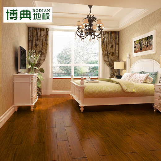 博典 番龙眼纯实木地板 橡木实木木地板18mm 工程定制 来样定制 圆盘豆9902