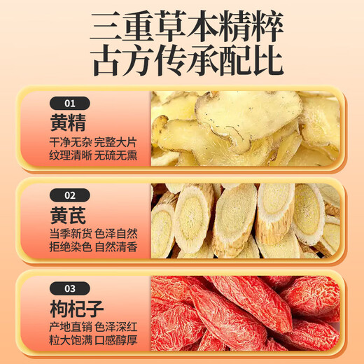 北京同仁堂枸杞+黄精+黄芪组合茶黄精枸杞补肾养生茶四大名泡男人茶补肾壮阳 沙苑子菟丝子茶60包基础调理