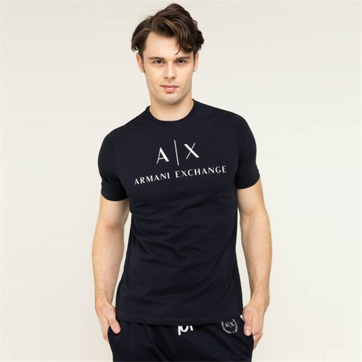 ARMANI/AX MEN MEN'S Logo gedruckte Mode Kurzarm Runde Hals T-Shirt 8nztcj Z8H4Z rot 1463 s