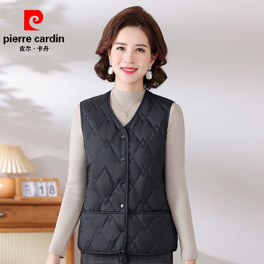 Pierre Cardin Western Style Mom Lightweight Down Jacket Vest Middle-aged and Elderly Ladies Loose Warm Outer Wearing Vest Vest Young Brown 4XL (Recommended 110-125Jin Jin is equal to 0.5kg)