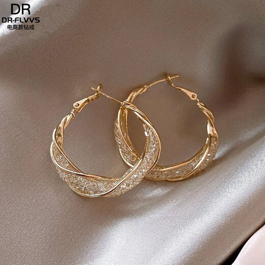 MHFDO earrings 18k gold 18K gold temperament large hoop earrings earrings earrings earrings earrings women's accessories 1 6 geometric earrings