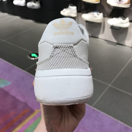 阿迪达斯 （adidas）休闲鞋女鞋 春季新款ins潮时尚三叶草厚底低帮耐磨缓震运动鞋 GX7039米白肉粉 36 (220mm)